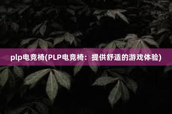 plp电竞椅(PLP电竞椅：提供舒适的游戏体验)