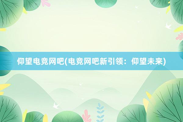 仰望电竞网吧(电竞网吧新引领：仰望未来)