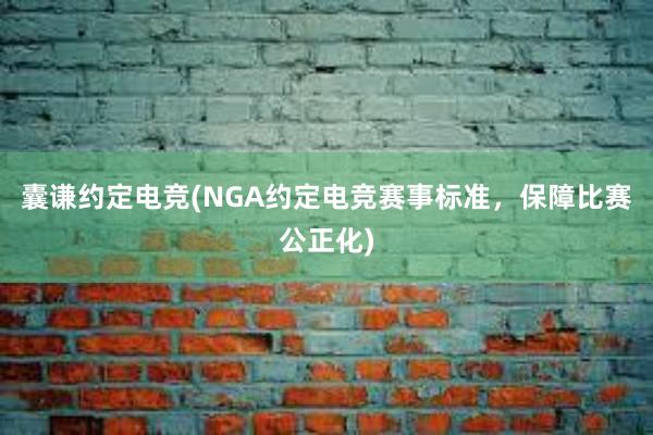 囊谦约定电竞(NGA约定电竞赛事标准，保障比赛公正化)