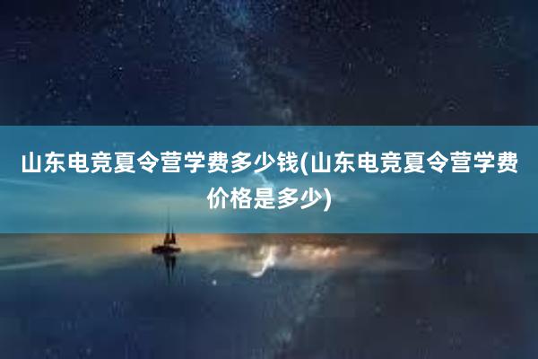 山东电竞夏令营学费多少钱(山东电竞夏令营学费价格是多少)