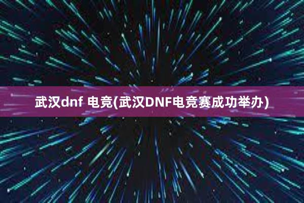 武汉dnf 电竞(武汉DNF电竞赛成功举办)