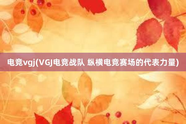 电竞vgj(VGJ电竞战队 纵横电竞赛场的代表力量)