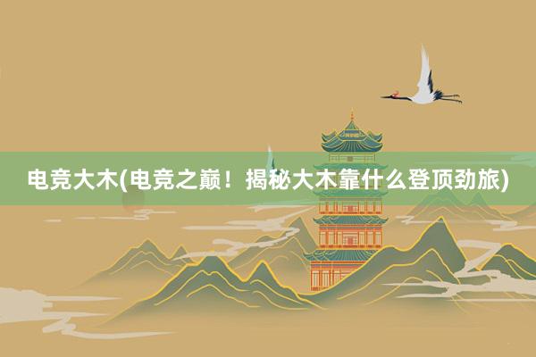 电竞大木(电竞之巅！揭秘大木靠什么登顶劲旅)