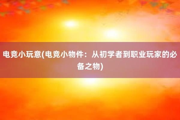 电竞小玩意(电竞小物件：从初学者到职业玩家的必备之物)