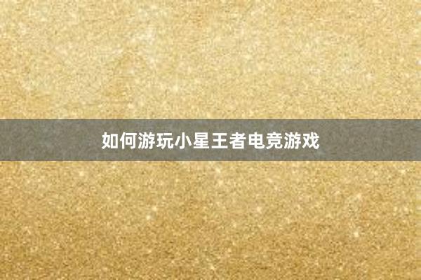 如何游玩小星王者电竞游戏