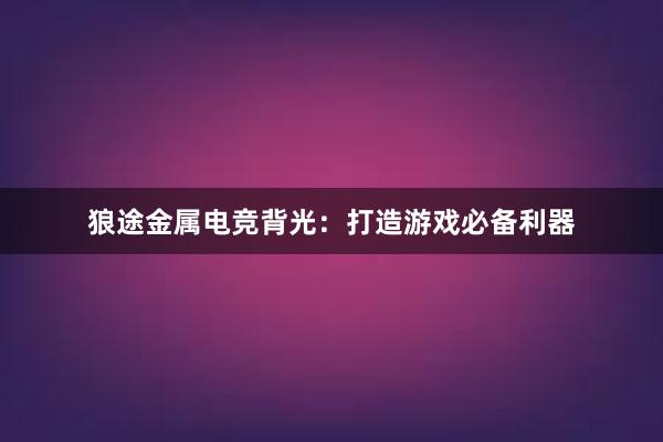 狼途金属电竞背光：打造游戏必备利器