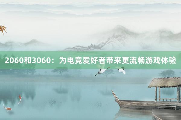 2060和3060：为电竞爱好者带来更流畅游戏体验