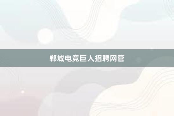 郸城电竞巨人招聘网管