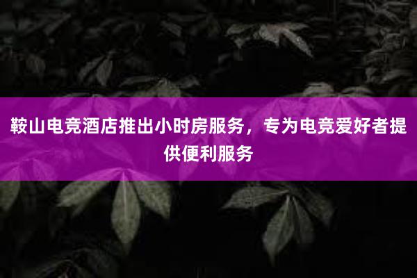 鞍山电竞酒店推出小时房服务，专为电竞爱好者提供便利服务